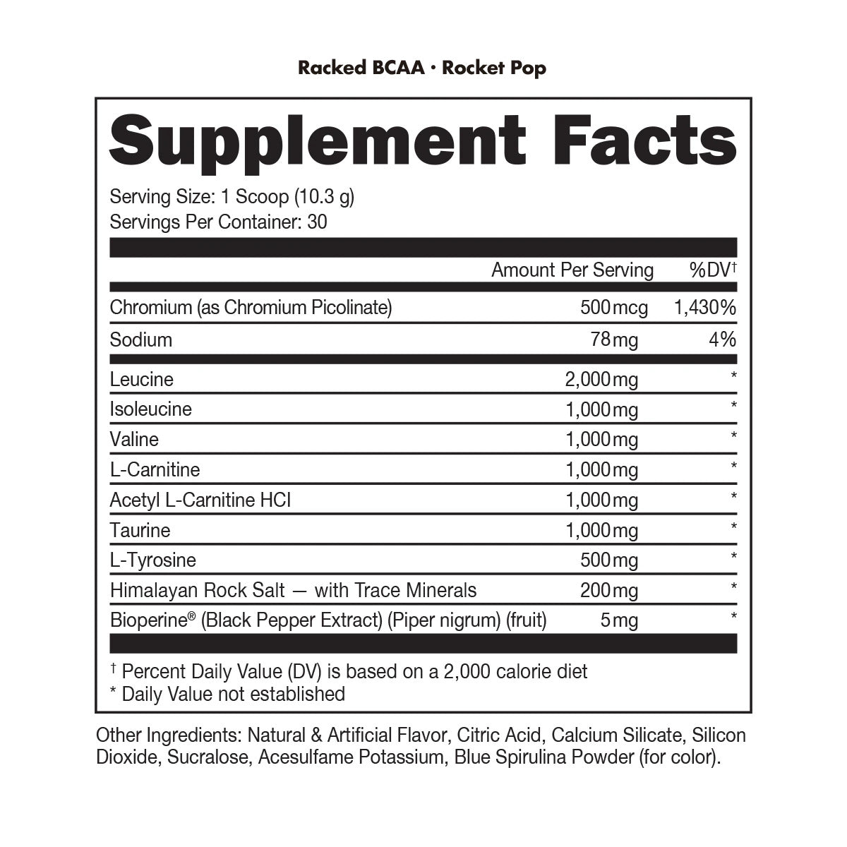 Bucked Up RACKED BCAAs For Muscle Recovery Fitness Supplement